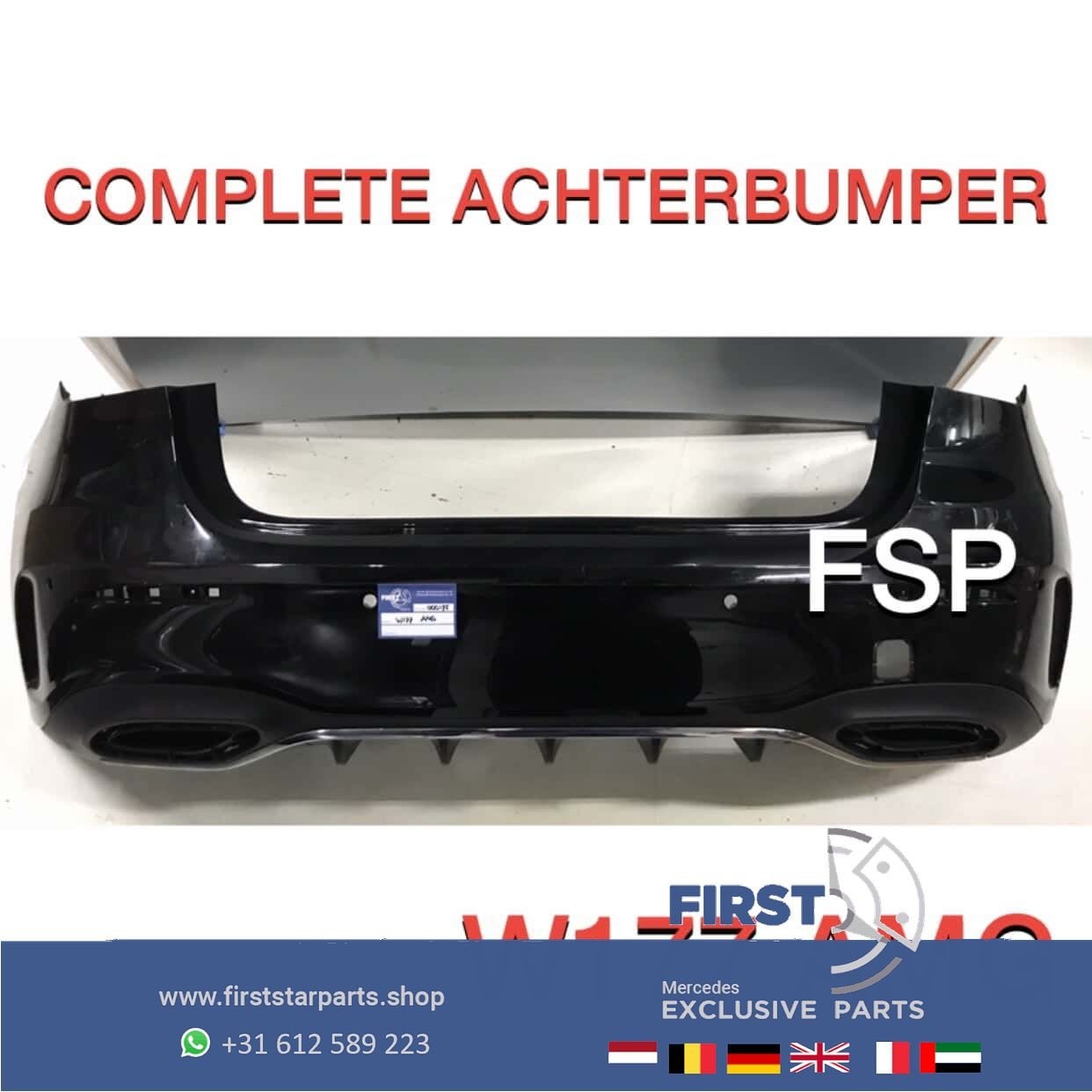 W177 AMG ACHTERBUMPER Mercedes A Klasse 2018-2021 ZWART ORIG, Gebruikt, -, Ophalen of Verzenden, Achter