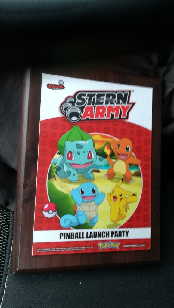 Plaque officielle flipper Stern army pokemon, Enlèvement, Neuf, Stern