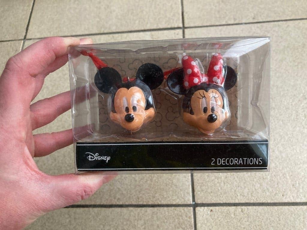 Nieuwe Mickey & Minnie Mouse ( Disney ) ornamenten set, Ophalen of Verzenden, Mickey Mouse, Nieuw, Beeldje of Figuurtje