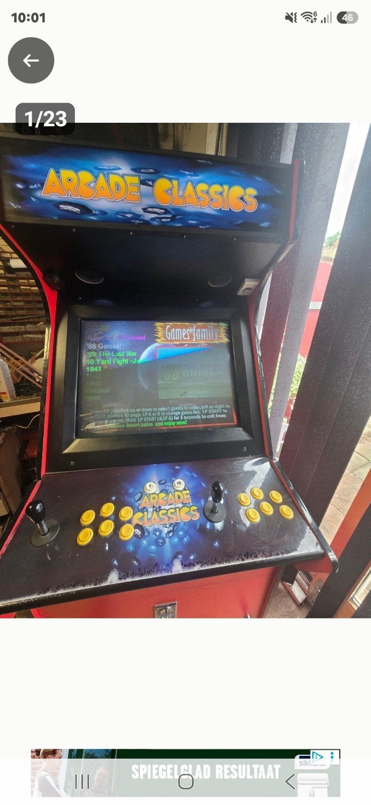 Arcade Classics speelkast, Ophalen