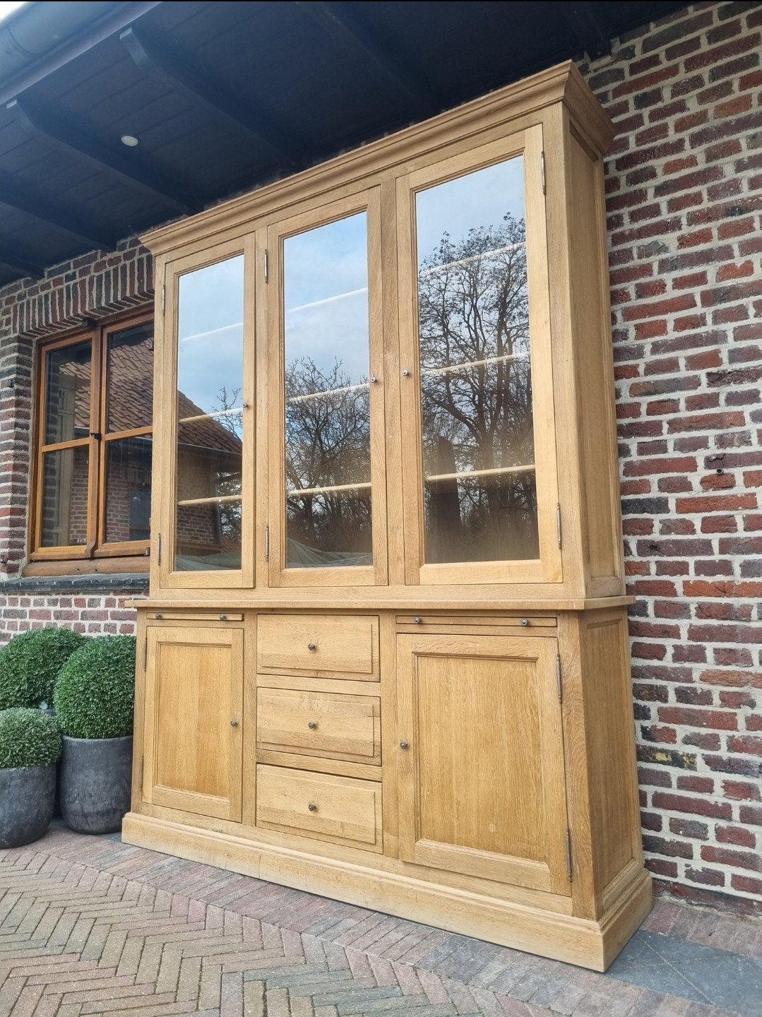 eiken buffetkast/vitrinekast, Ophalen, 200 cm of meer, ., 150 tot 200 cm