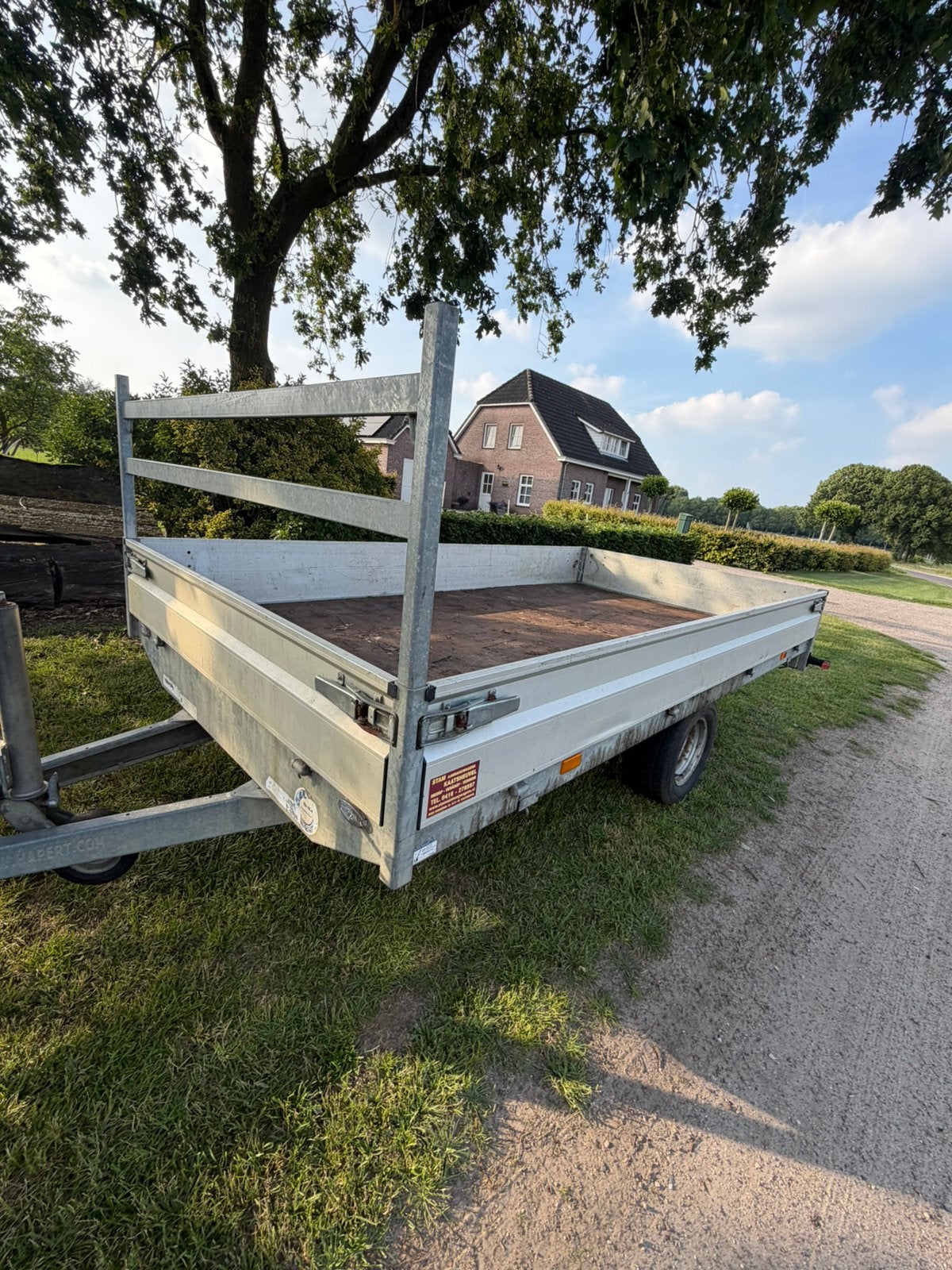 Plateau aanhangwagen 300x180cm ongeremd aluminium, Auto diversen, Ophalen, Zo goed als nieuw
