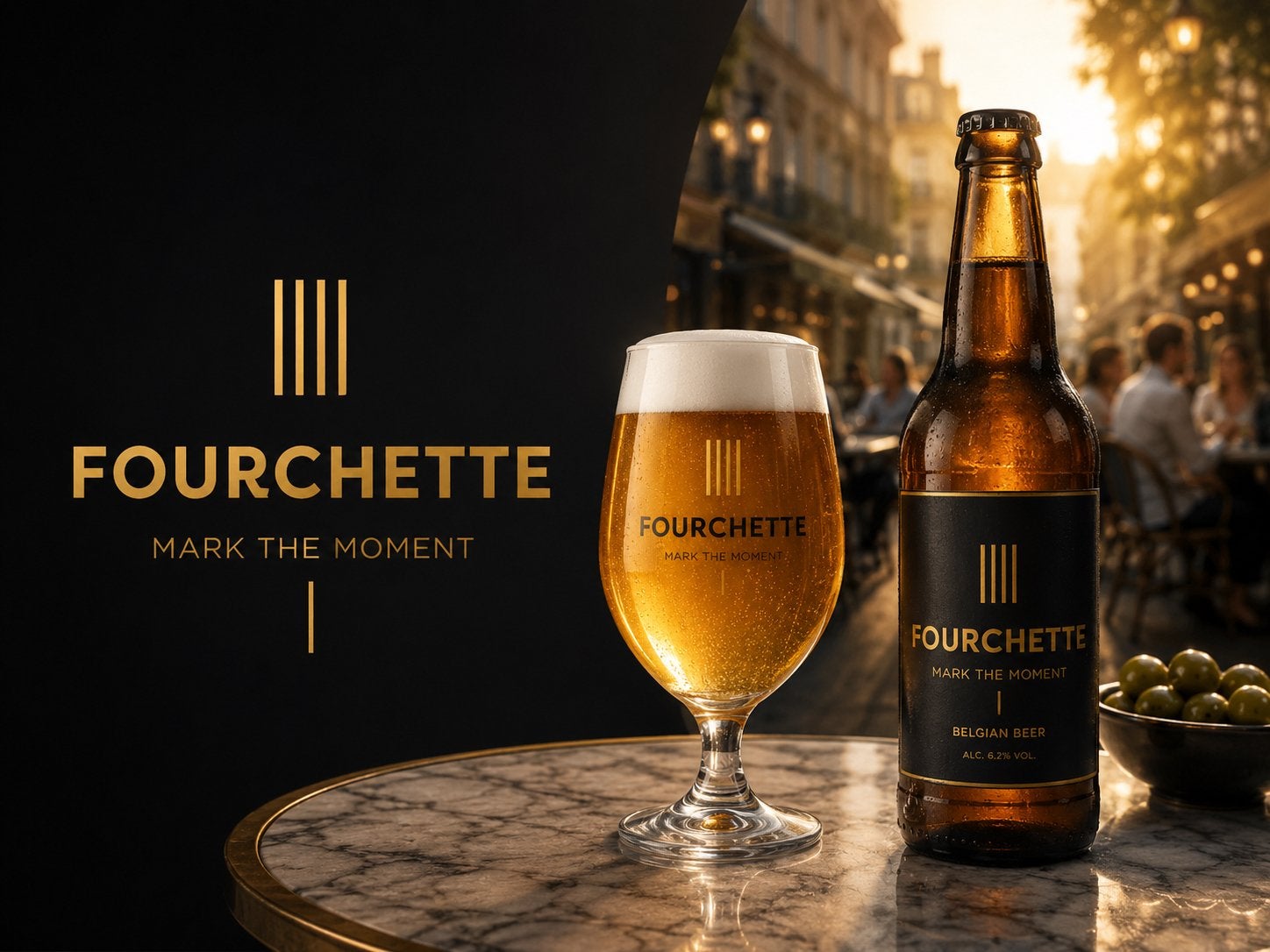 Metalen reclamebord Fourchette bier 3 retro vintage mancave, Ophalen of Verzenden, Nieuw, Reclamebord, Plaat of Schild, Overige merken