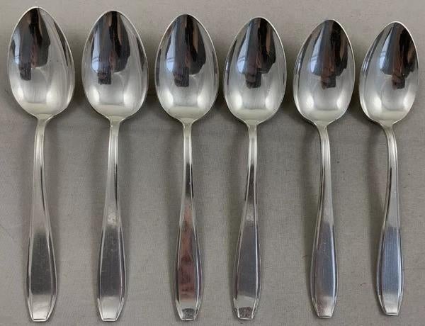 Sola 90 Pleet 1640 6x Verzilverde Dessertlepel 18cm Bestek, Verzenden, Zo goed als nieuw, Zilver, Los bestek