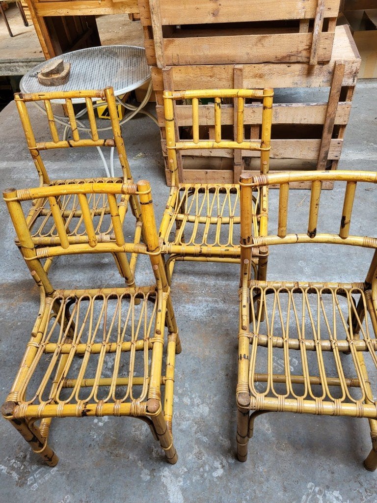 Rotanstoel, Tuin en Terras, Ophalen, Gebruikt, Overige materialen, Stapelbaar