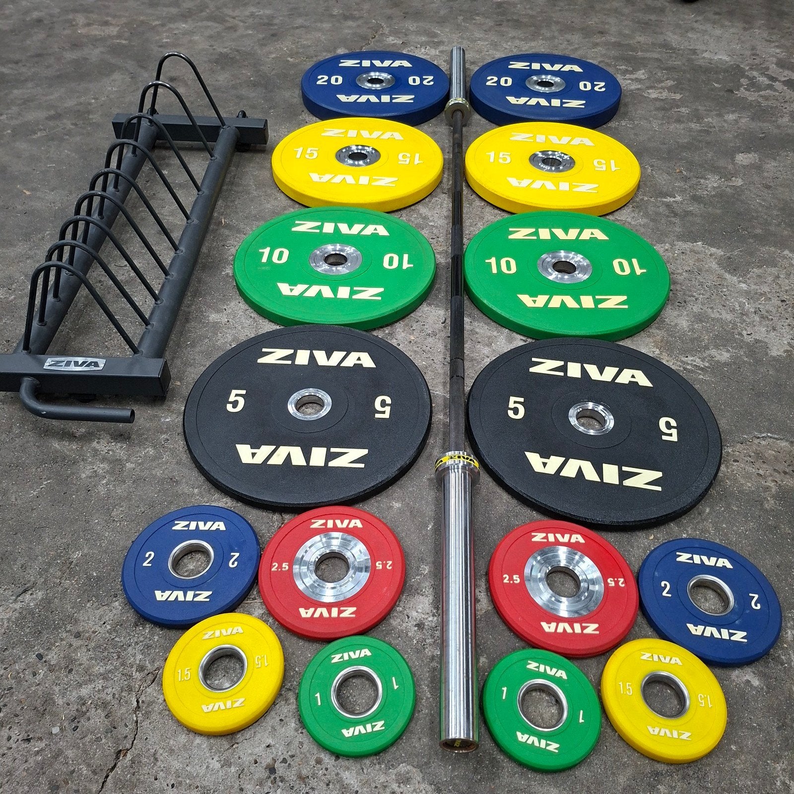 Ziva Urethane Competition Bumper Plates Set Compleet, Sports & Fitness, Enlèvement