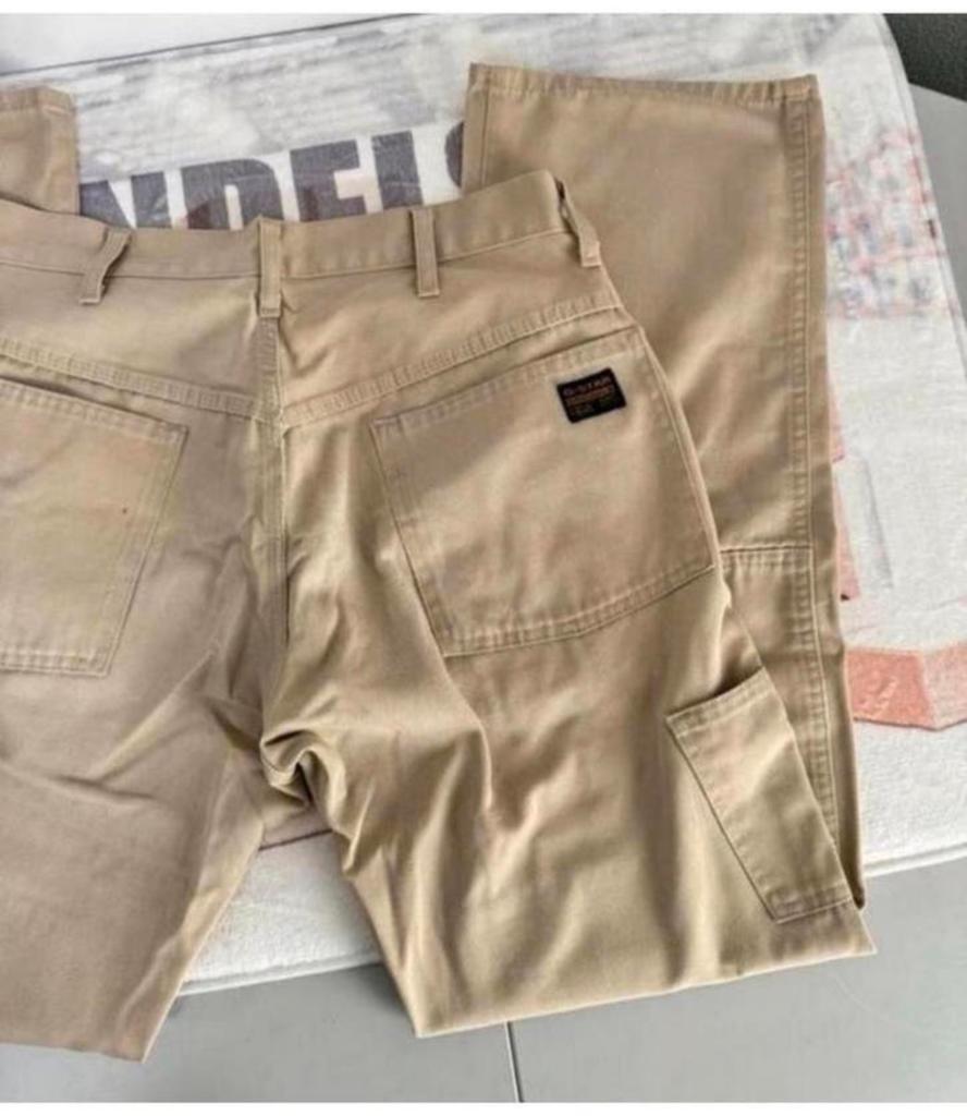 G-Star Shortcut Worker Beige lange broek jeans W32 L34 32-34, Ophalen of Verzenden, Zo goed als nieuw, Maat 52/54 (L), Beige