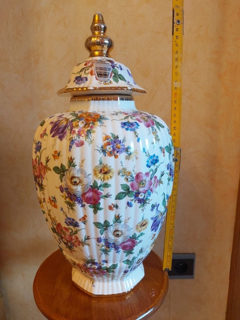 Decoratieve dekselvaas Boch Frères Keramis, Antiek en Kunst, Ophalen