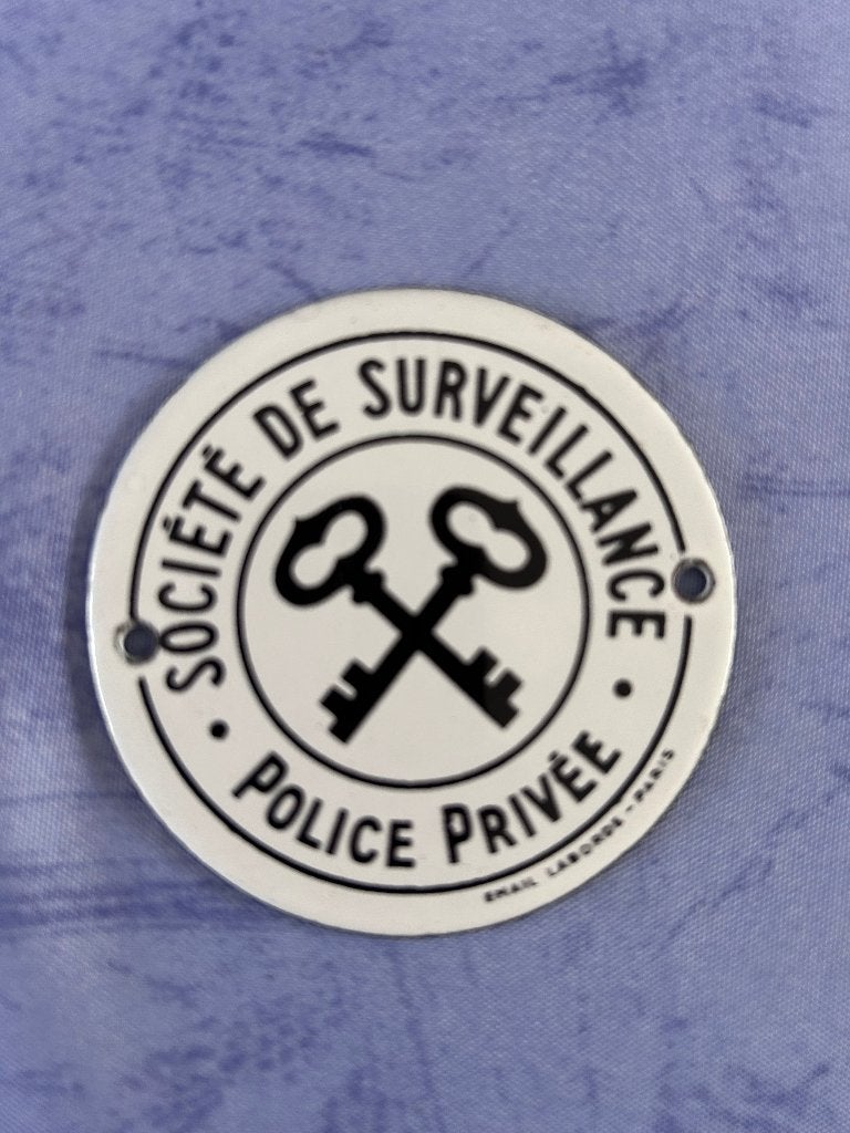 Plaque émaillée de surveillance Police, Enlèvement ou Envoi, Comme neuf, Panneau publicitaire