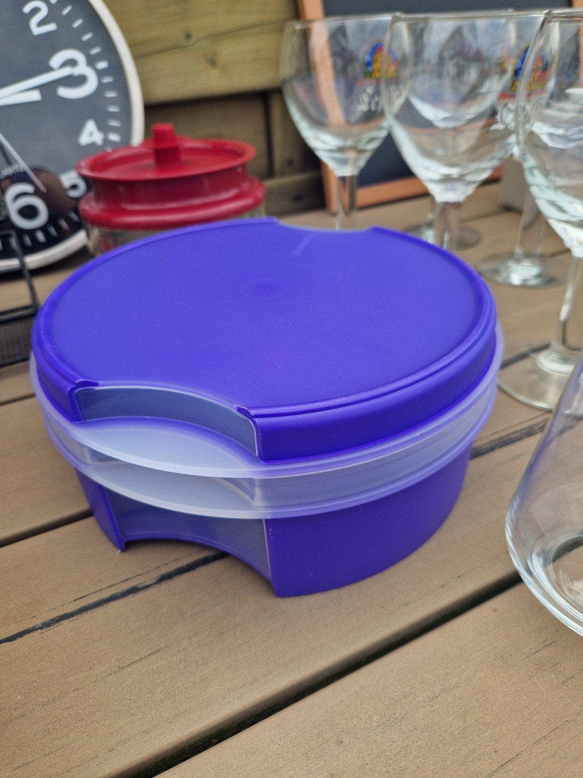 Tupperware voorraaddoos, Ophalen, Bewaardoos, Paars, Luchtdicht