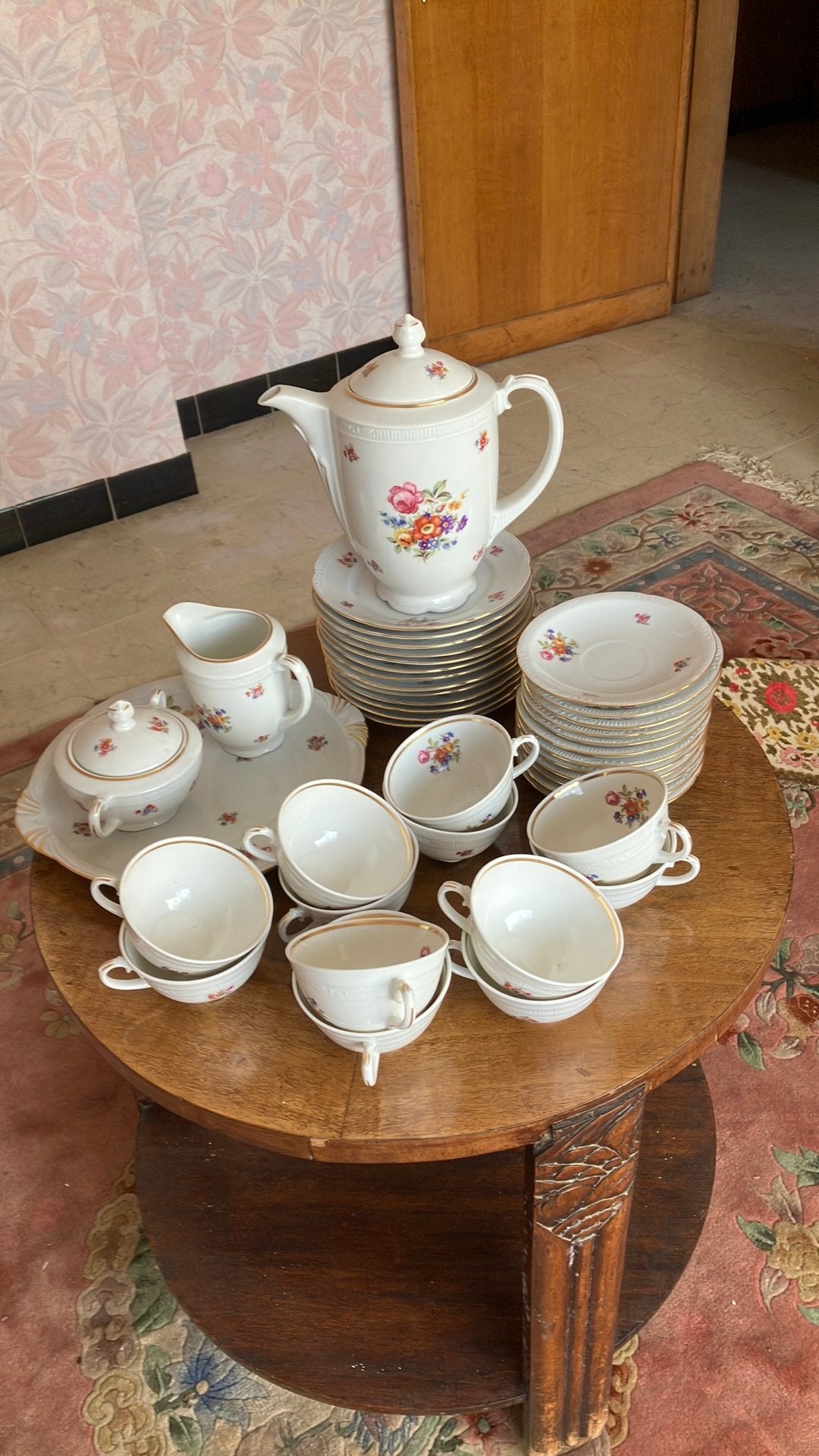 Volledig koffieservies Chodziez porselein, Antiek en Kunst, Ophalen