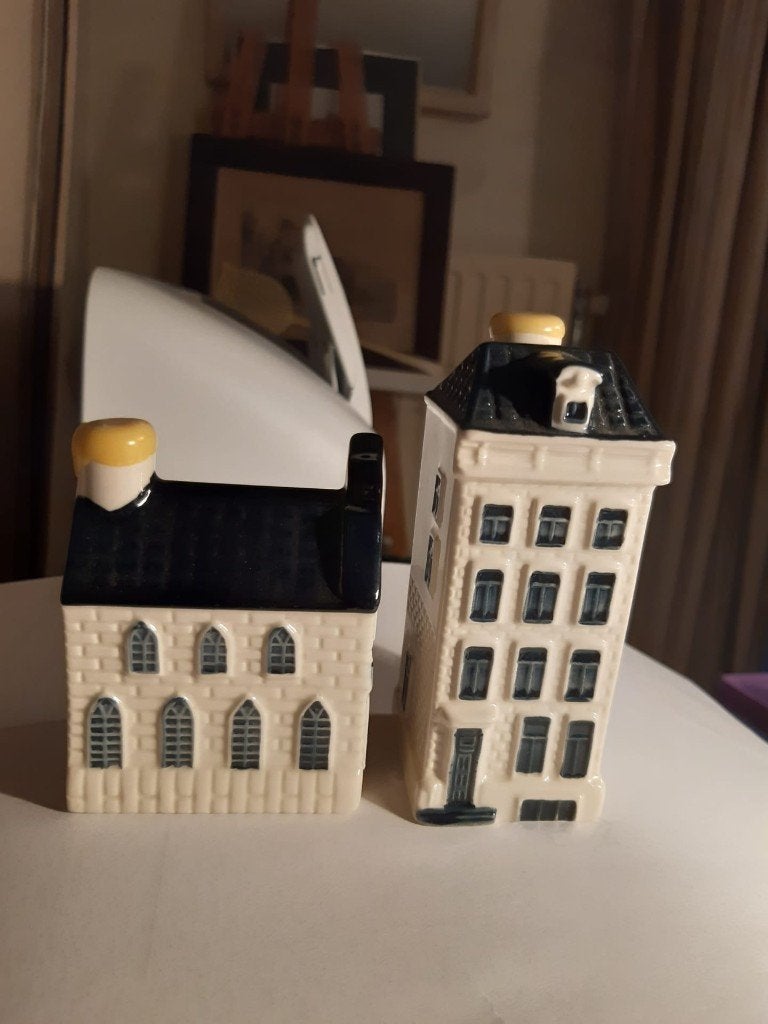 Lot : 2 Maisonnettes Bols / KLM - porcelaine Delft, Enlèvement ou Envoi