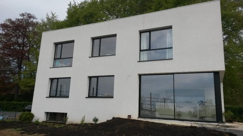 Châssis alu noirs Cortizo, Bricolage & Construction, Enlèvement, Utilisé, Fenêtre de façade ou Vitre, Double vitrage