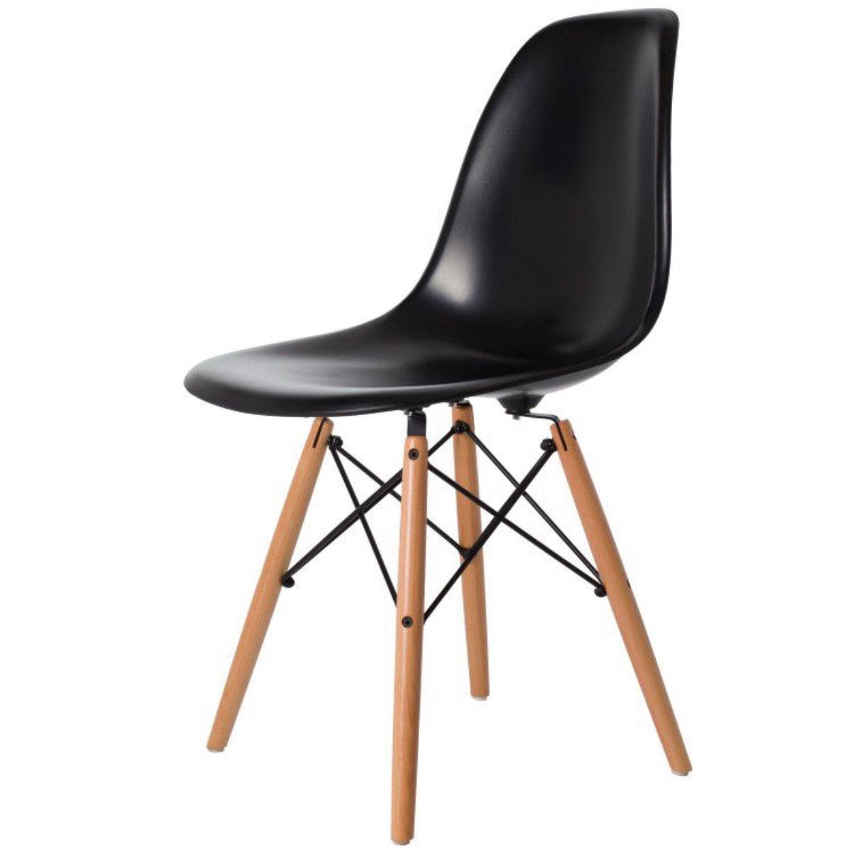 4 chaises de salle à manger Eames DSW noires | Ensemble de 4, Maison & Meubles, Chaises, Enlèvement, Comme neuf, Noir