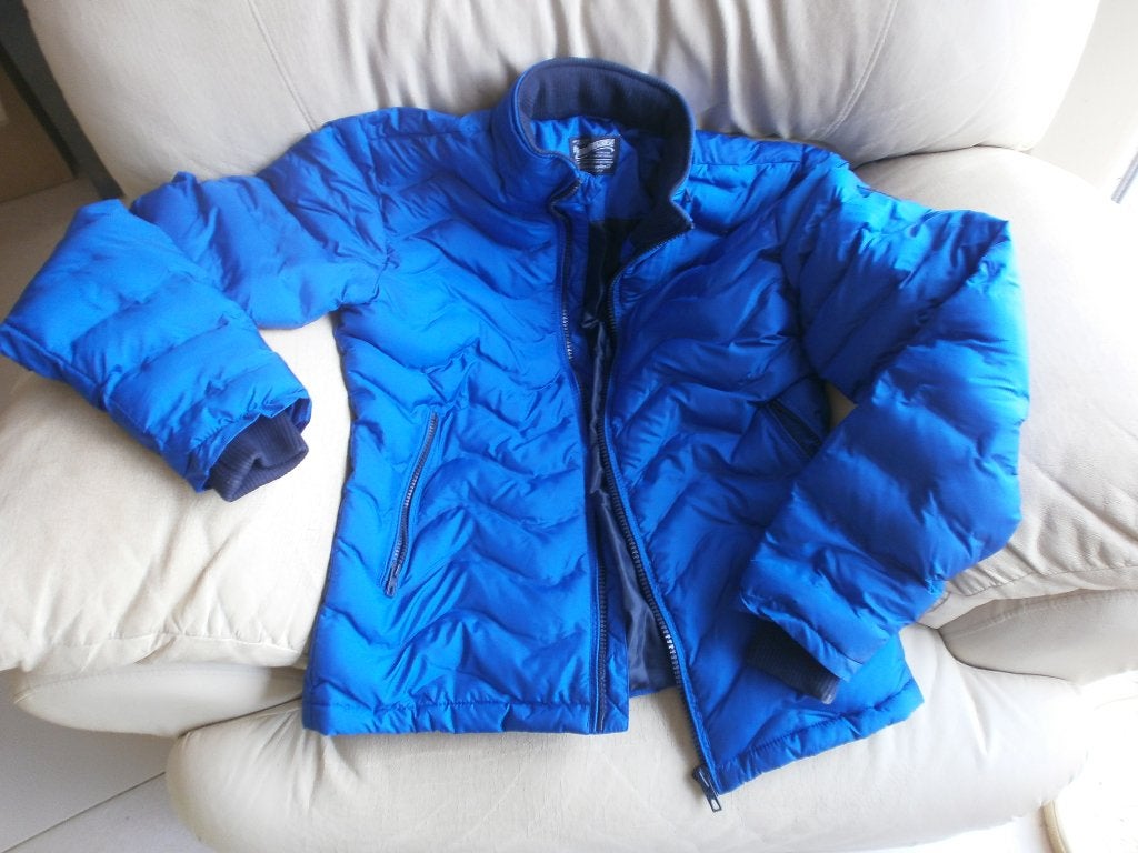 Blouson bleu "Petrol" capuche dans le col taille S, Kleding | Heren, Ophalen of Verzenden, Gedragen, Maat 46 (S) of kleiner, Blauw