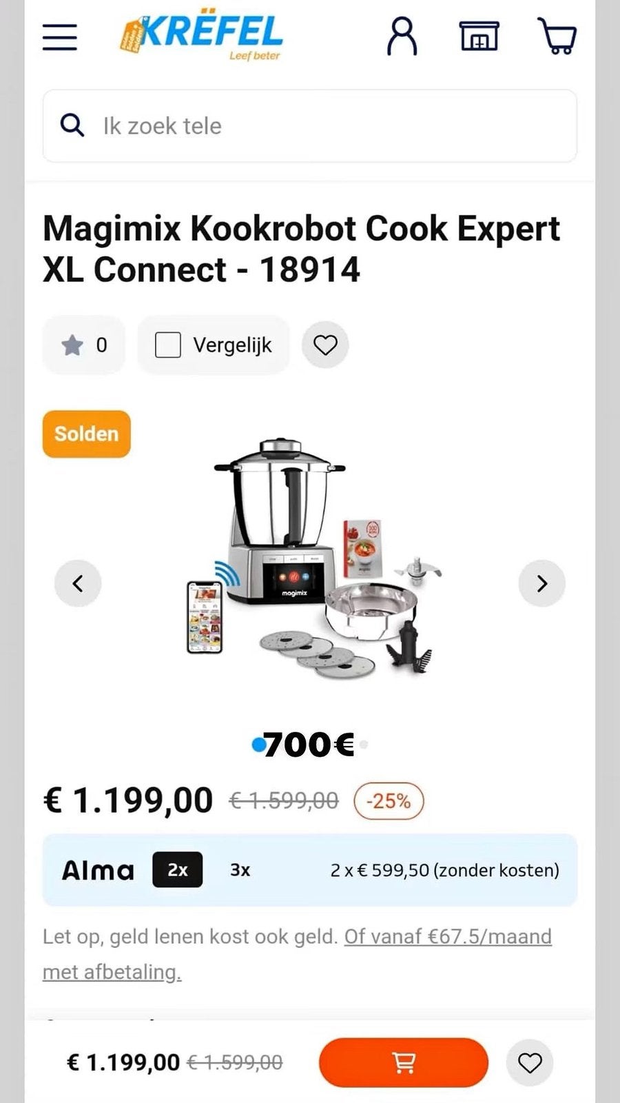 Magimix Kookrobot Cook Expert XL Connect, Electroménager, Mélangeurs, Enlèvement, Neuf