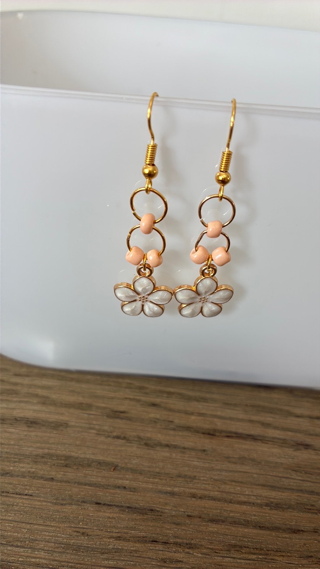 Oorbellen met parels en bloemen, Ophalen, Overige materialen, Hangers, Nieuw