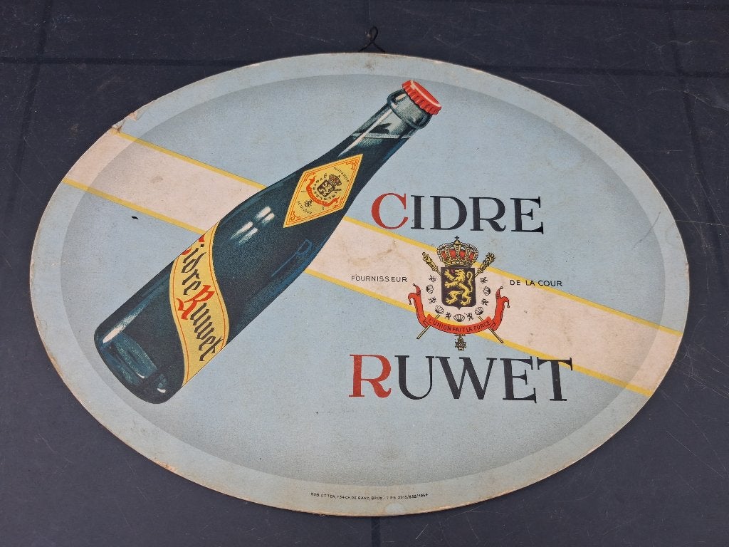 CIDRE RUWET  jaar 1954, Ophalen of Verzenden, Gebruikt, Reclamebord