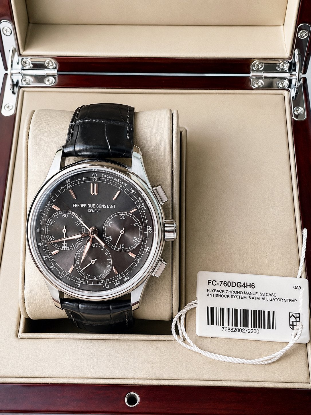 Montre Frederique Constant Flyback 2019, Montre-bracelet, Autres marques, Cuir, Enlèvement