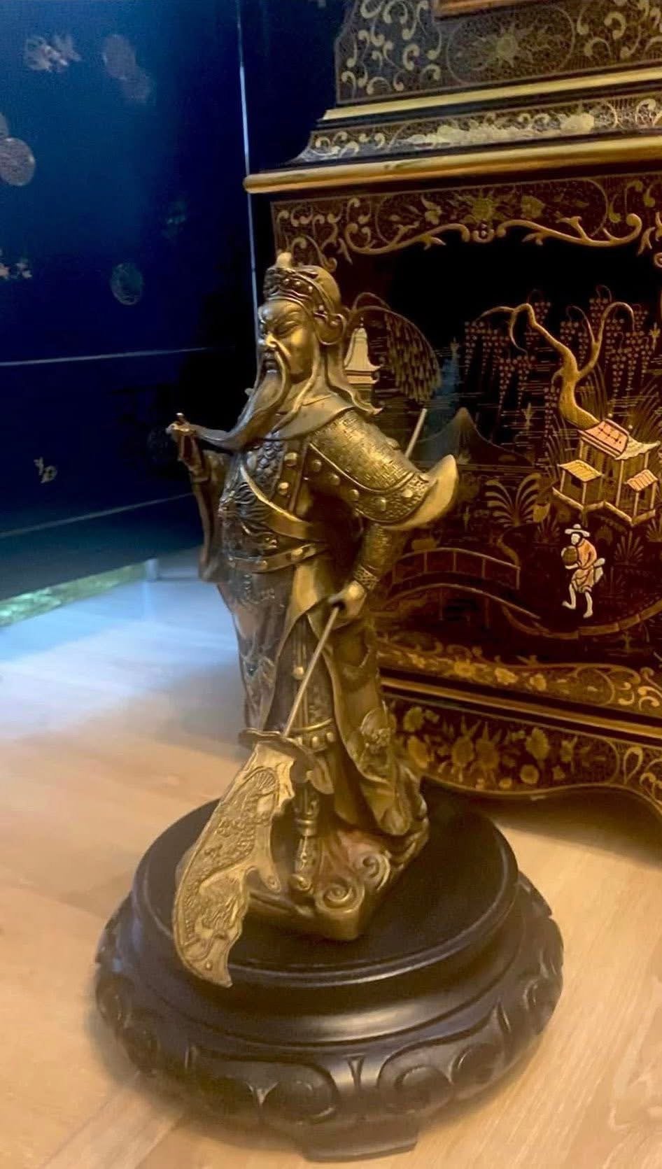 SPLENDID 關雲長 GUAN YU CHANG BRONZE STATUE H.31CM W.5,1KG, Antiek en Kunst, Ophalen, Brons