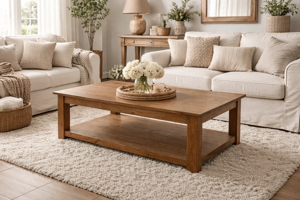 salontafel, Teck, 100 à 150 cm, Landelijk, Enlèvement