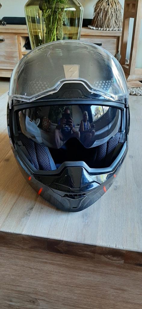 Motorhelm zwart met rood.Maat small.Merk Exo-Tech, Motoren, Ophalen