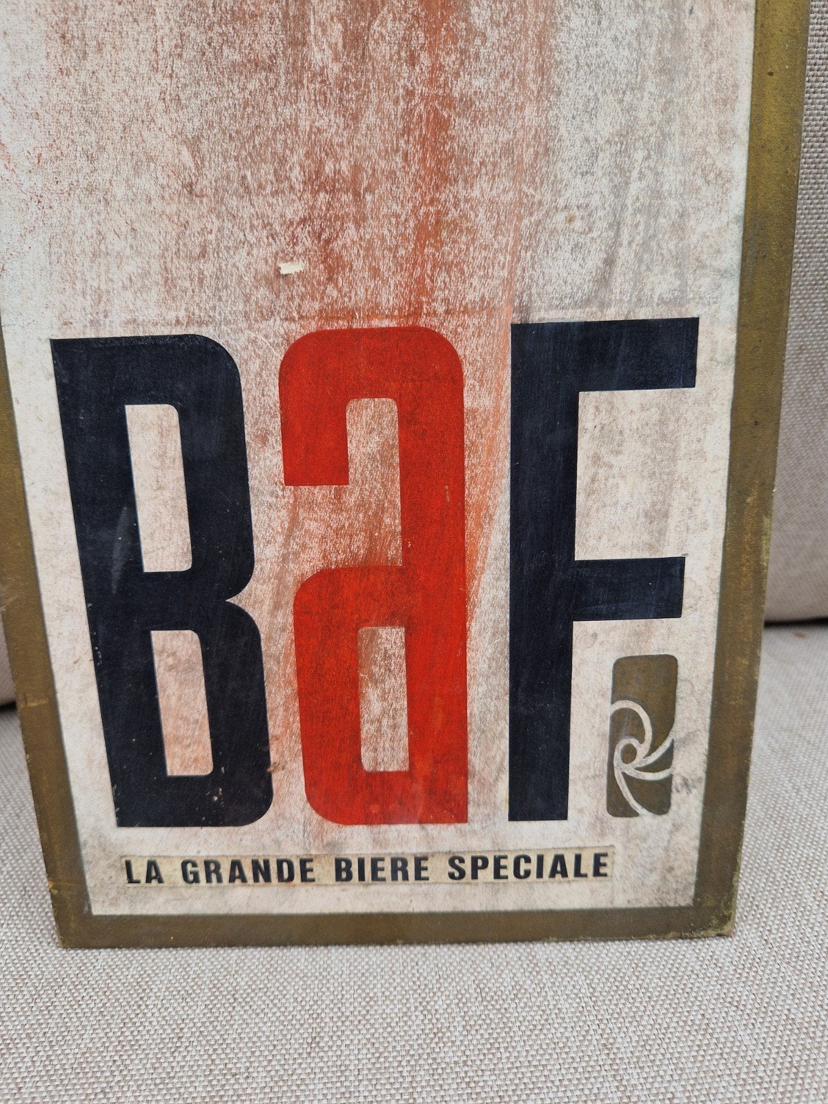 Ancienne pancarte publicitaire bière BAF - Brasserie Bavery, Enlèvement ou Envoi