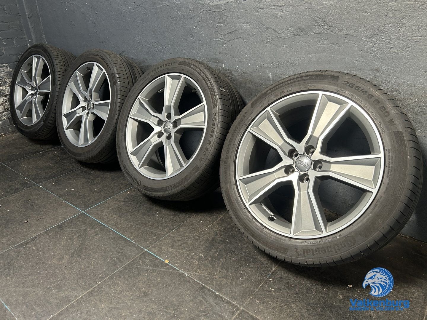 6mm! Originele Audi Q5 80A 20 inch antraciete velgen 5x112 z, Auto-onderdelen, Banden en Velgen, Gebruikt, 255 mm, -, -
