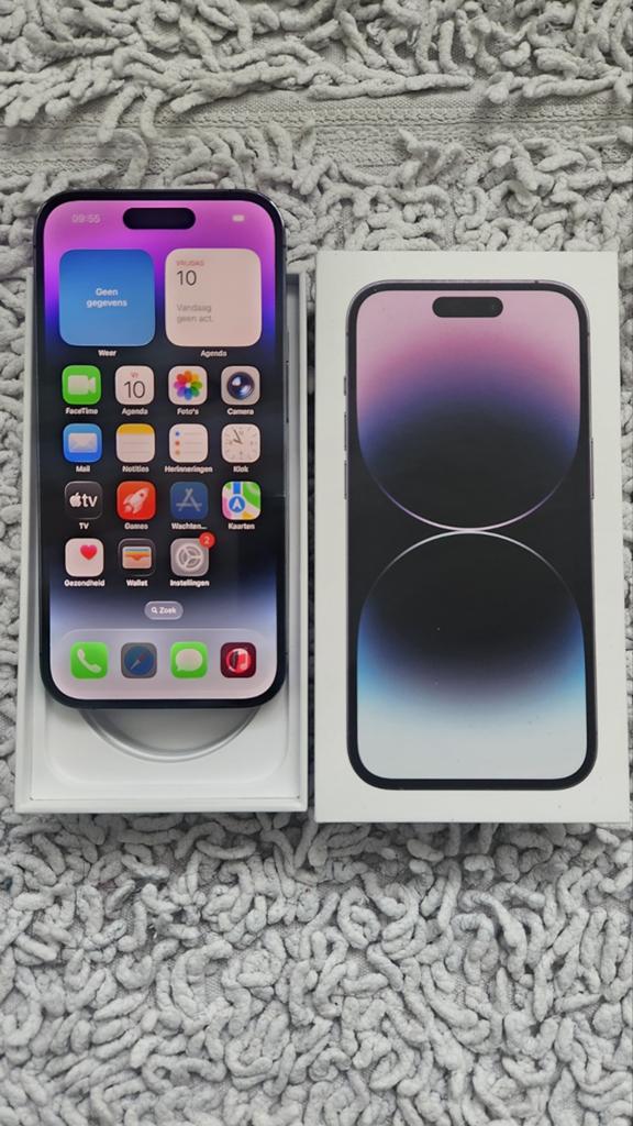 Te koop iPhone 14 pro 128gb, Telecommunicatie, Mobiele telefoons | Apple iPhone, Ophalen, Paars, Zo goed als nieuw, 87 %