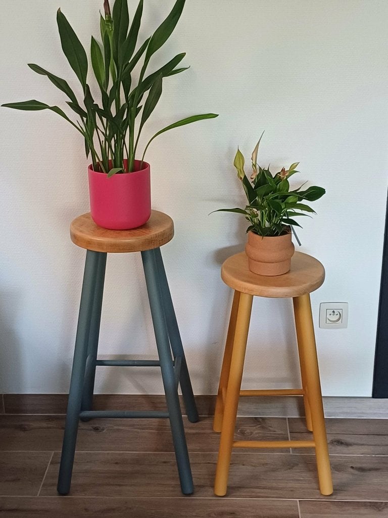 Vintage opgeknapte krukken/plantenstaander zie beschrijving, Huis en Inrichting, Ophalen, Zo goed als nieuw, Hout