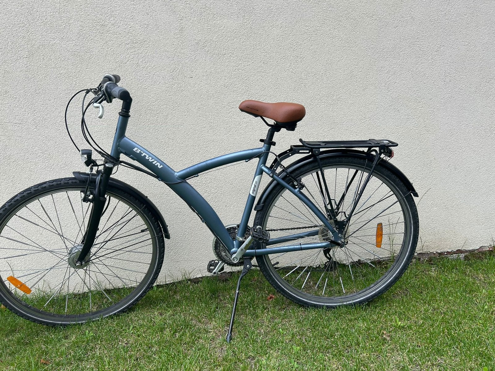 Stadsfiets B’twin 520 original L blauwgrijs, Fietsen en Brommers, Gebruikt, Velgrem, Versnellingen, 50 tot 53 cm