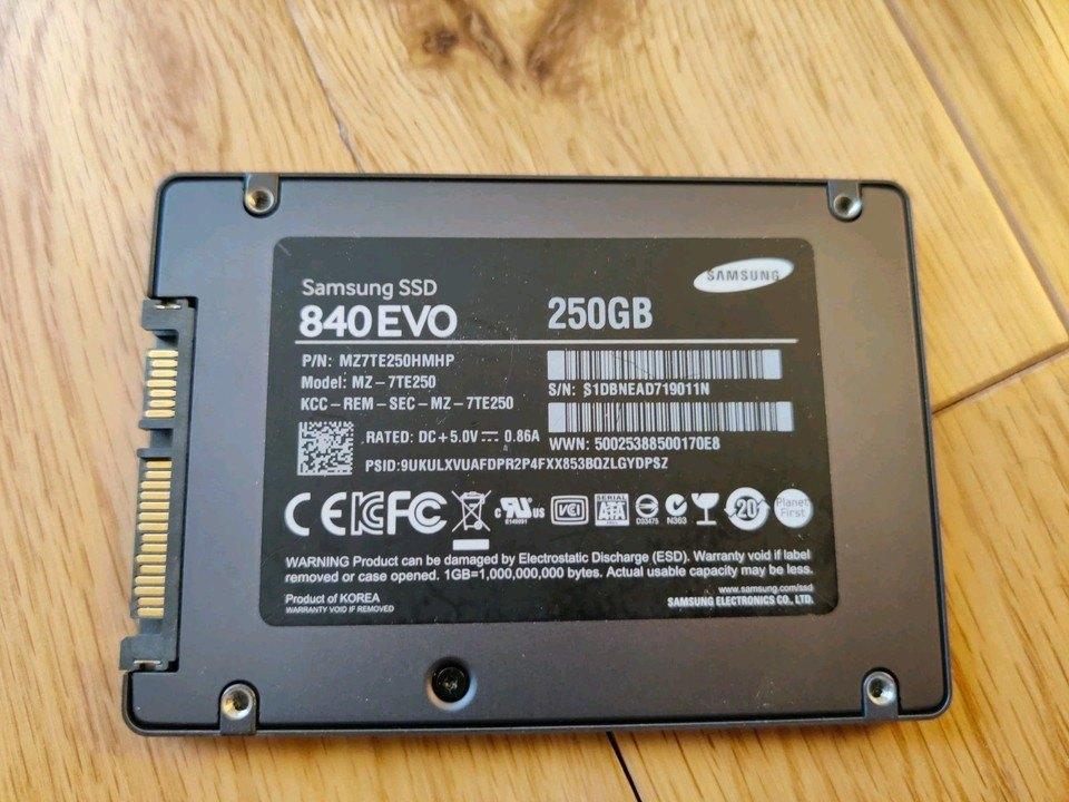250Gb SSD Samsung 840 EVO, Enlèvement ou Envoi, Interne, Utilisé, Samsung