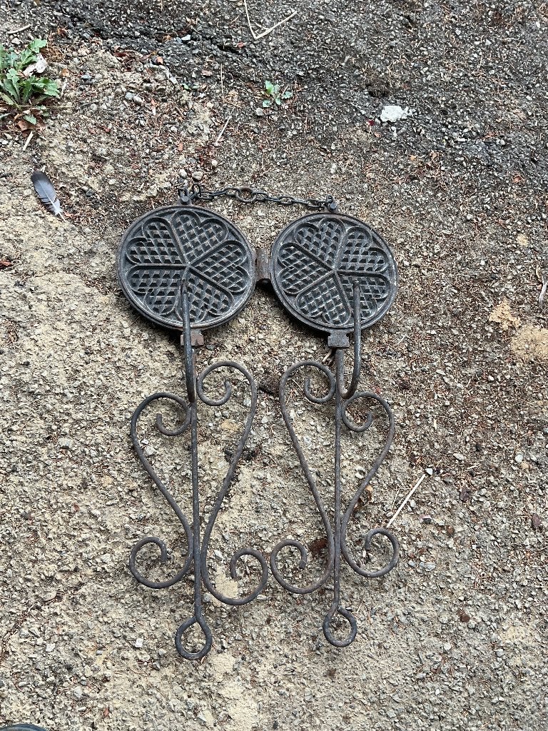 Suspension pour pot de fleur gaufrier, Ophalen, Gebruikt, Metaal, Tuin
