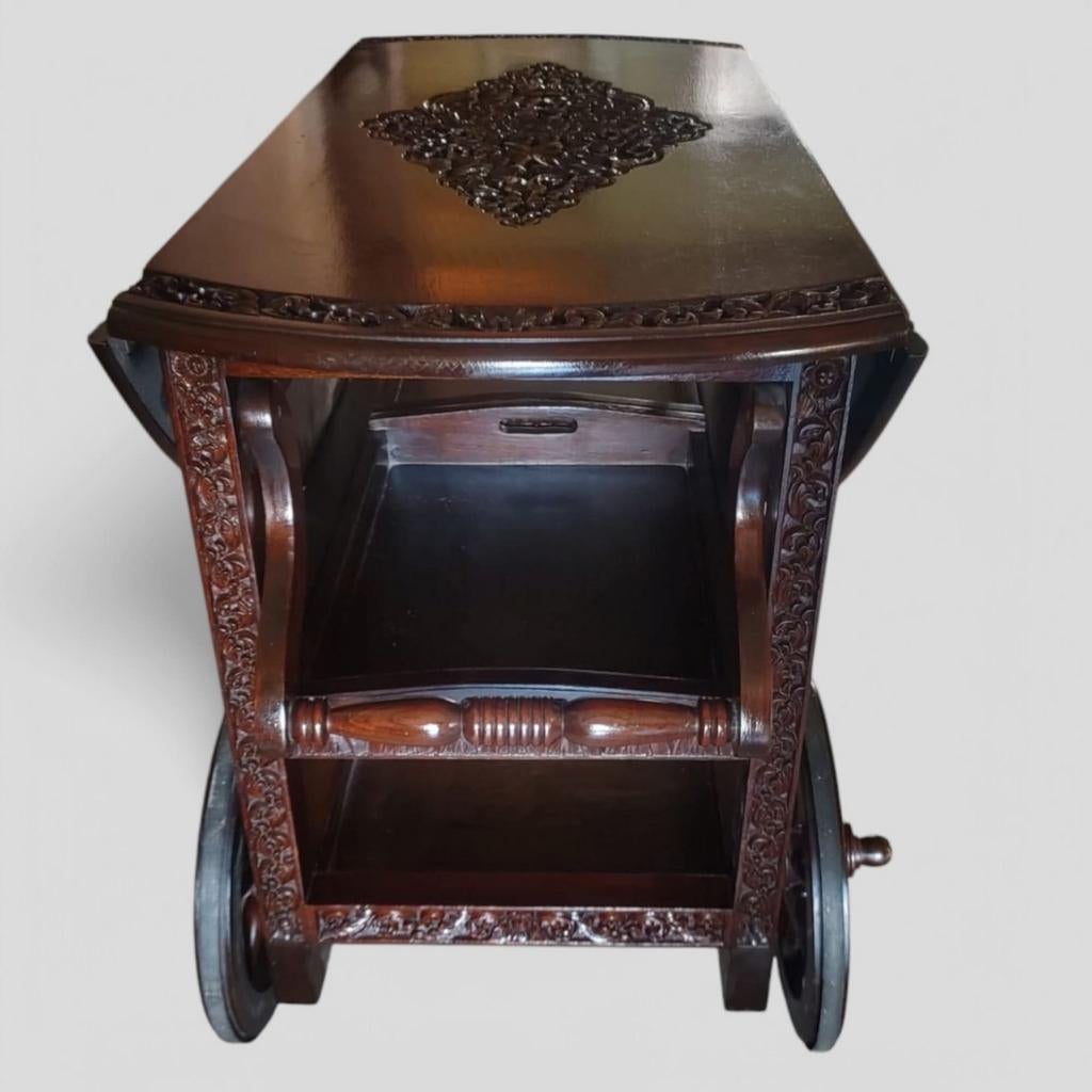 Vintage mahonie theewagen (1960–1980)
Elegante houten theewa, Ophalen