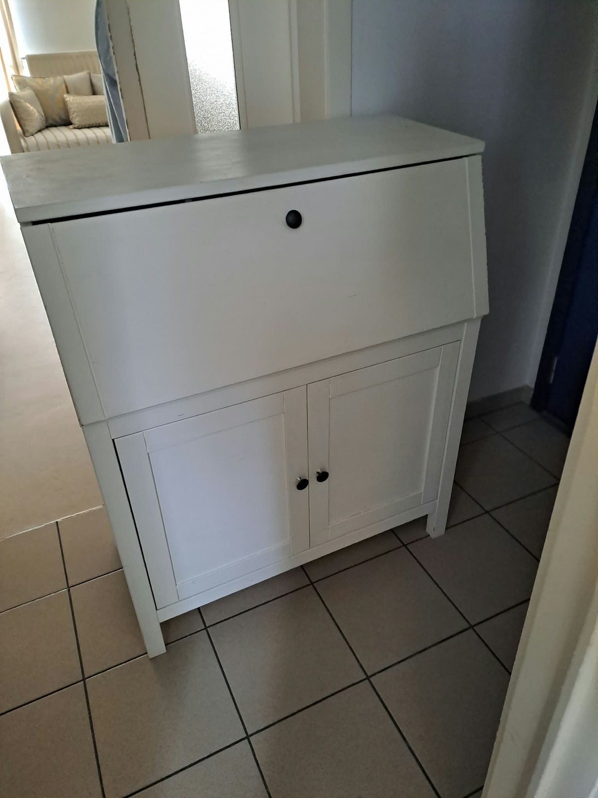 Bureau Secrétaire IKEA HEMNES blanc, Ophalen, Gebruikt, Classique/scandinave