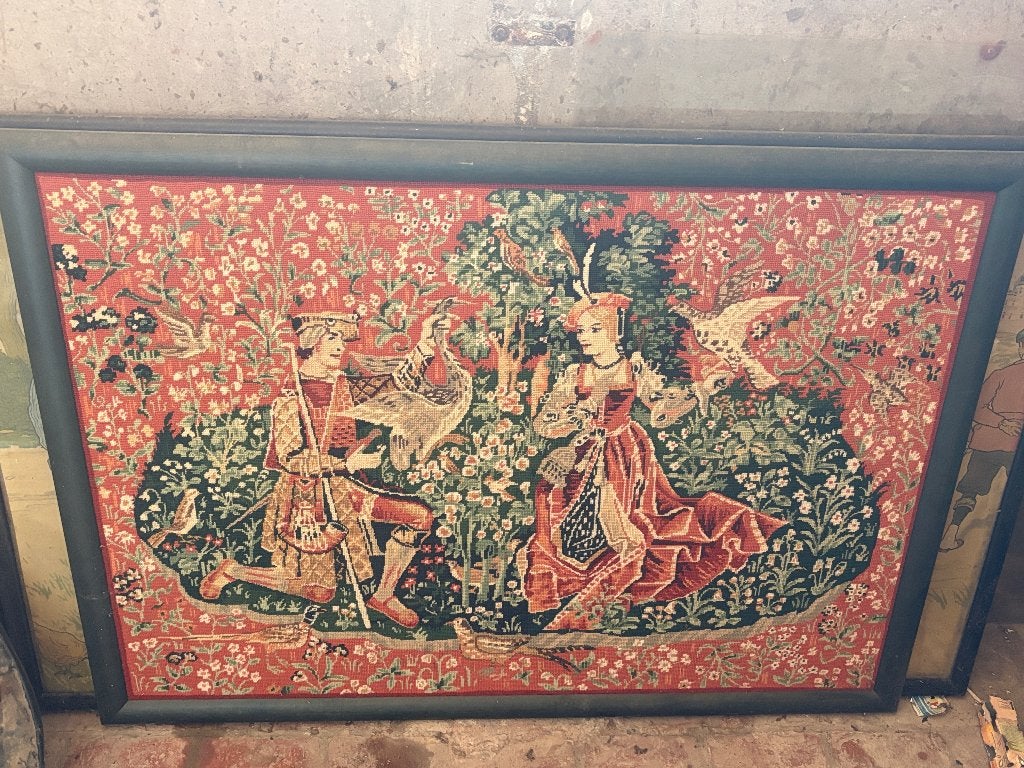 Tableau brodé, Œuvre originale, Portrait ou Personnes, Autres techniques, Panneau