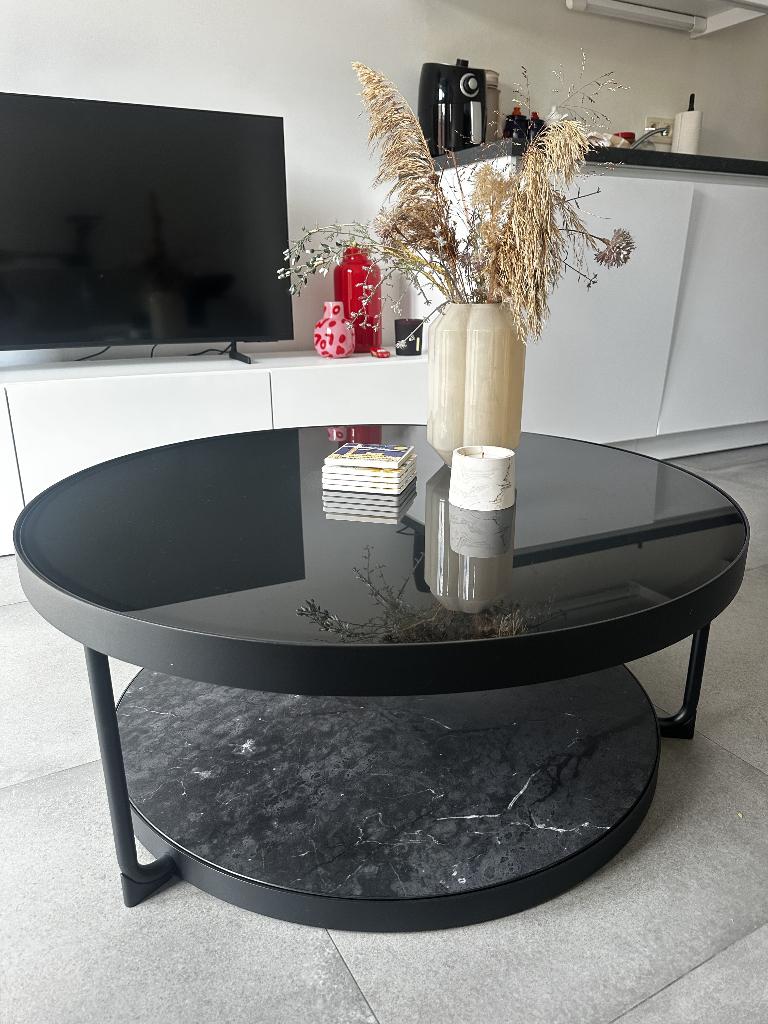 IKEA salontafel, Verre, Moins de 50 cm, Rond, Comme neuf
