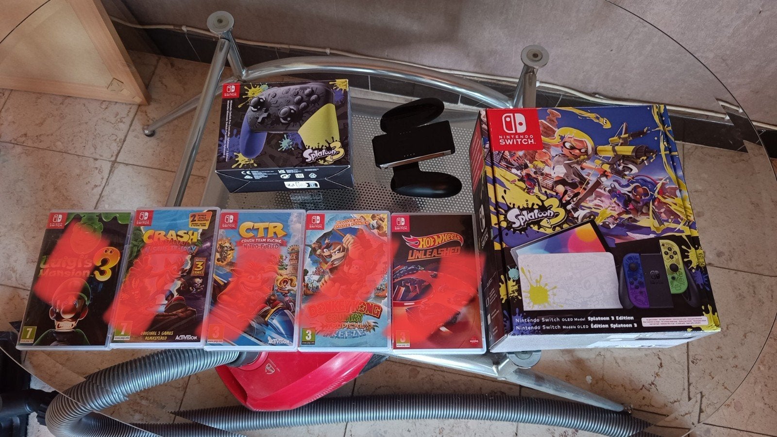 Nintendo Switch Splatoon Edition + controller, Games en Spelcomputers, Ophalen