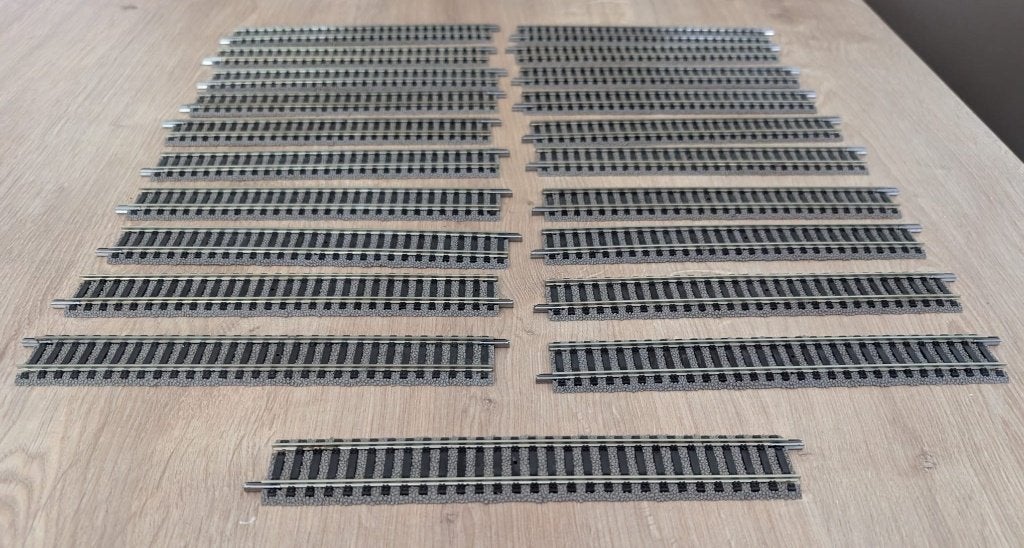 21 x Fleischmann 6101 H0 Rechte rail Profi-rails 200 mm, Hobby en Vrije tijd, Modeltreinen | H0, Gelijkstroom, Fleischmann, Rails