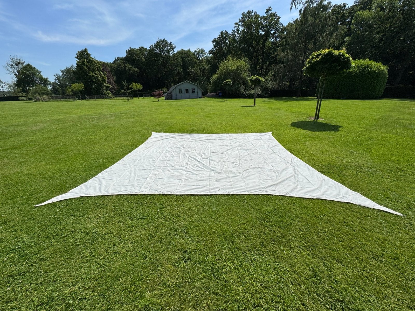 Voile d’ombrage +/- 4,5x4,5m, Enlèvement, Utilisé