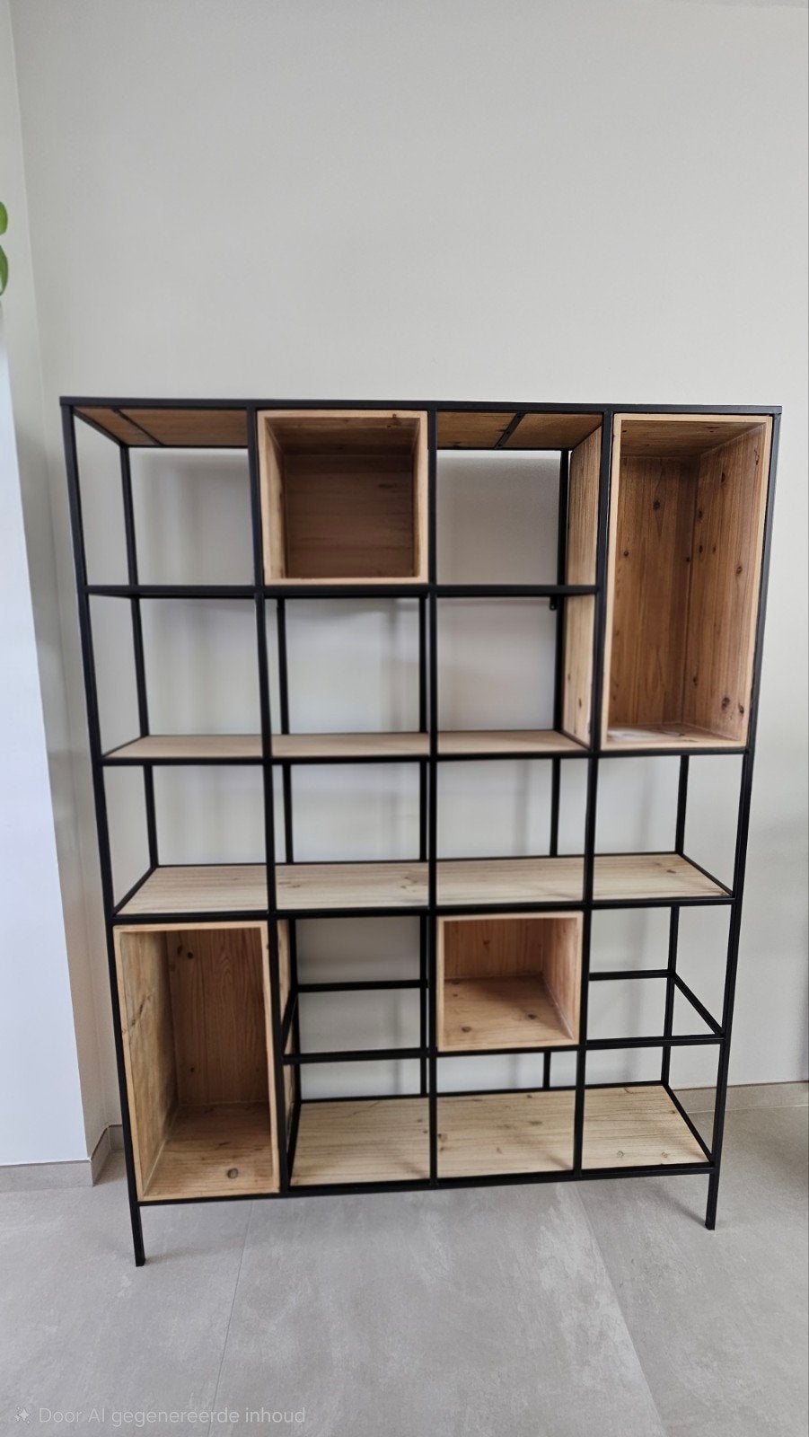 industriele boekenkast / vakkenkast, Huis en Inrichting, Ophalen, Met plank(en), Zo goed als nieuw, Minder dan 150 cm