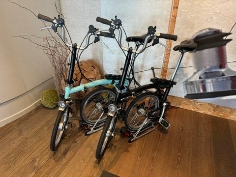 Brompton vouwfietsen - Turks groen & zwart, Ophalen, Brompton, 14 tot 16 inch, Versnellingen