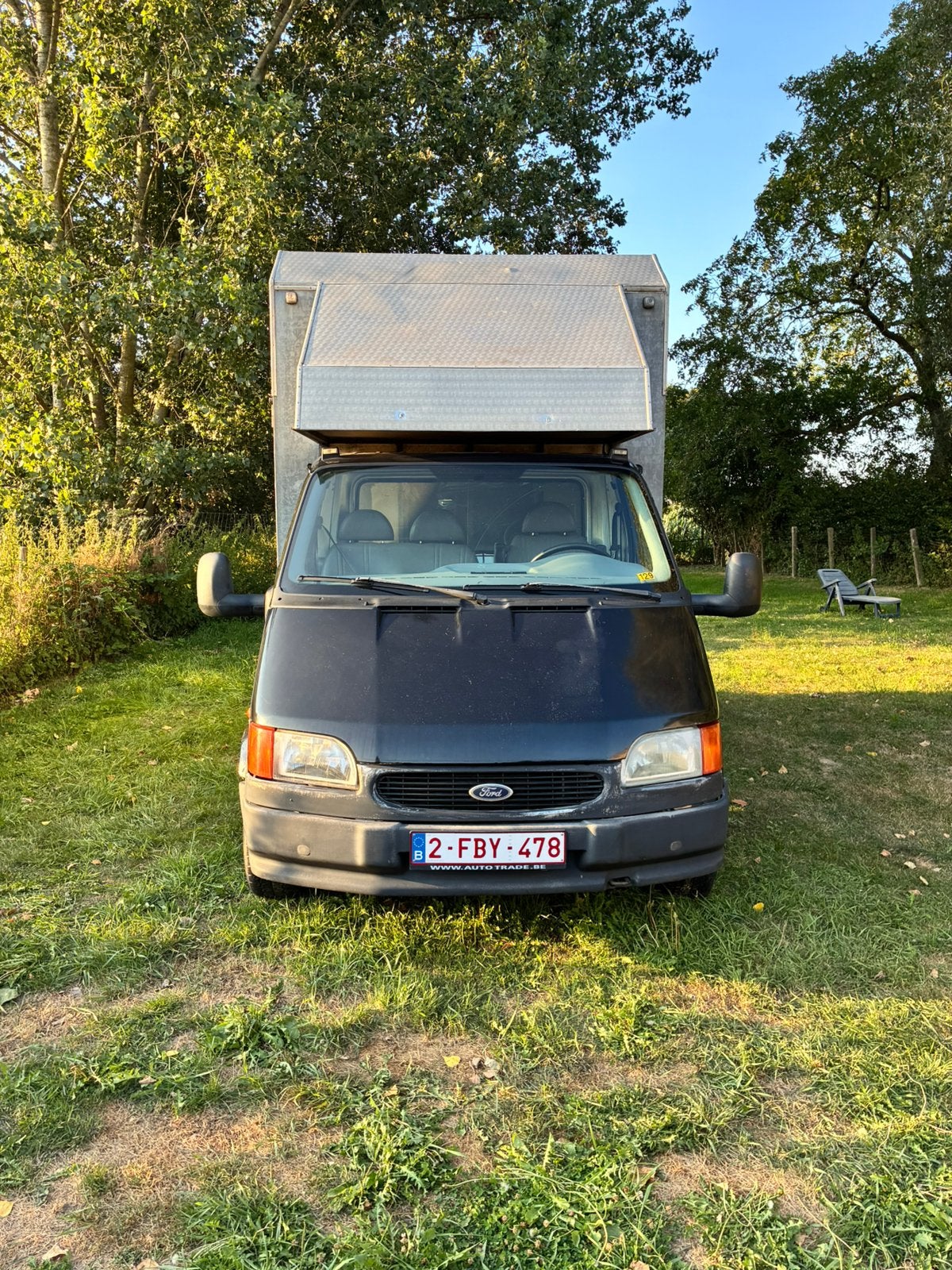 Paardecamionette Ford transit 2,5 D gekeurd voor verkoop, Ophalen, Gebruikt, Aluminium, 2-paards trailer