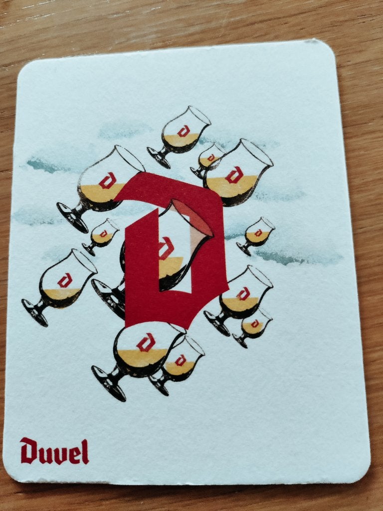 Bierviltje Duvel Moortgat R/V, Ophalen of Verzenden, Zo goed als nieuw, Viltje(s), Duvel