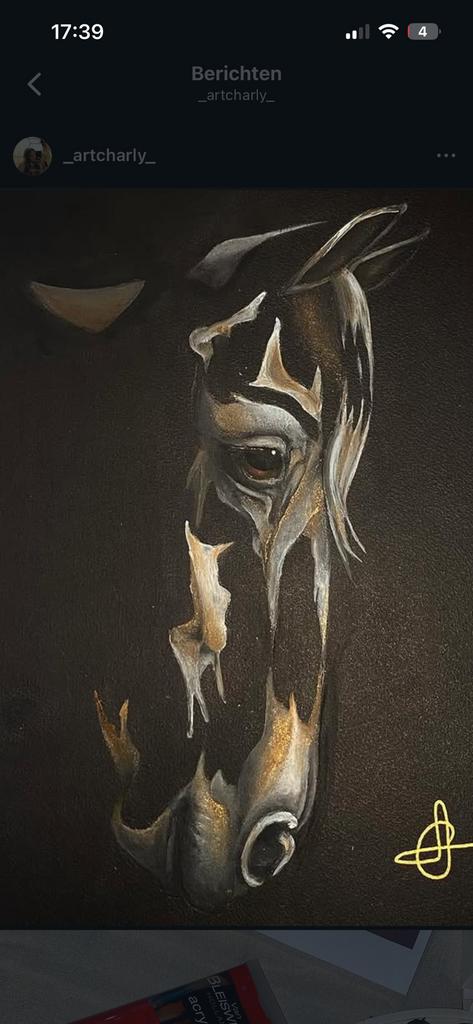 Gepersonaliseerd paardenschilderij op aanvraag, Ophalen, Zo goed als nieuw