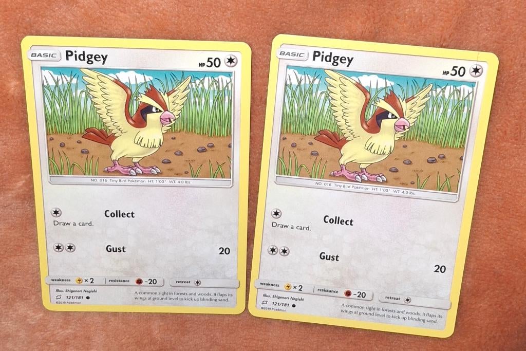 Team Up Pidgey Pokémon kaart te ruil, Ophalen of Verzenden, Zo goed als nieuw, Meerdere kaarten, Foil