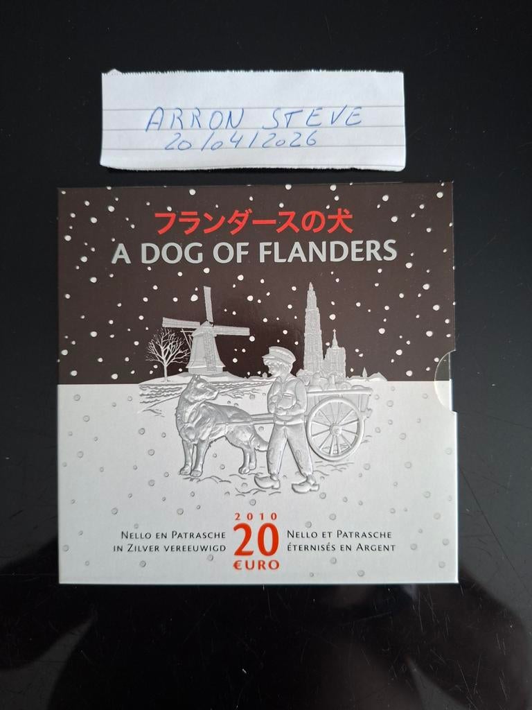 Belgie 20 euro A dog of Flanders 2010, Postzegels en Munten, Munten | Europa | Euromunten, Ophalen, Setje, Zilver, België