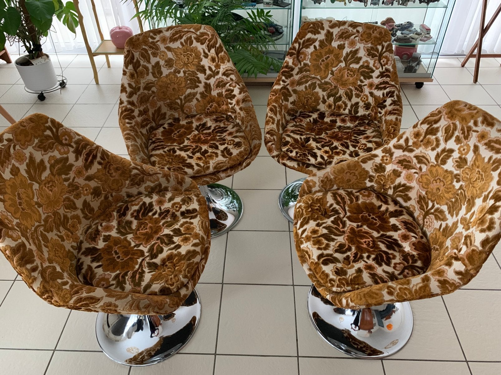 Chaises tulipes vintage, Maison & Meubles, Chaises, Tissus, Autres couleurs, Vintage original, Enlèvement