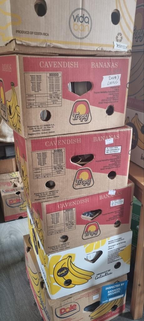 GERESERVEERD Bananendozen, Doe-het-zelf en Bouw, Kratten en Dozen, Ophalen