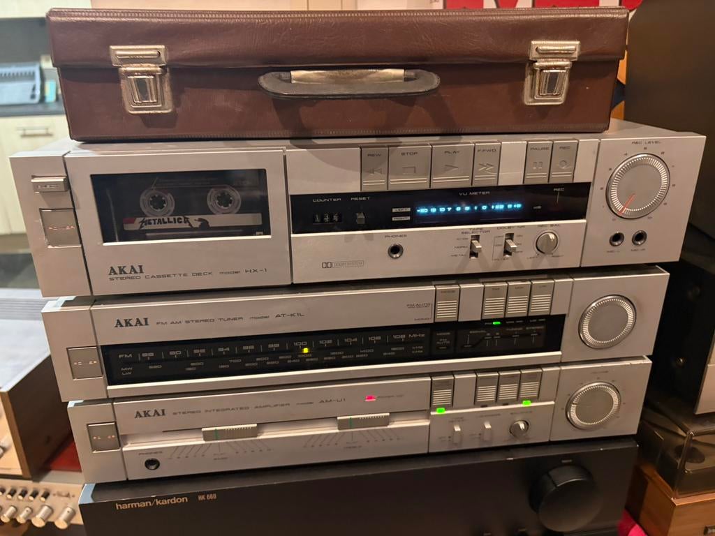 Akai vintage hifi-systeem — AM-U1/AT-K1L/HK-1, Ophalen of Verzenden, Zo goed als nieuw, Akai